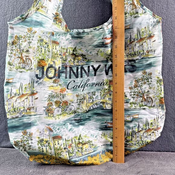 Johnny Was California Reusable Nylon Tote Shopping Bag Italian Scene Floral Fun - Picture 2 of 7